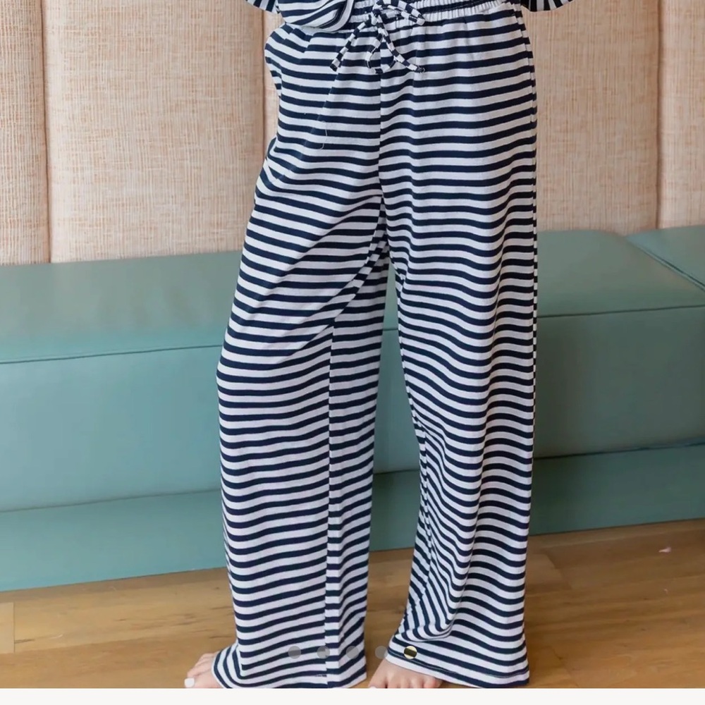 Navy Striped Women's Joggers